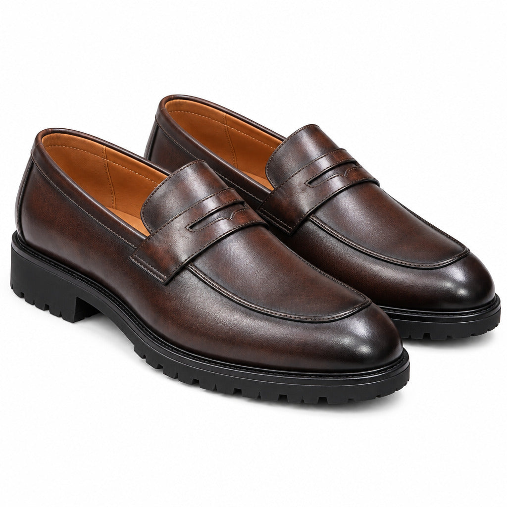 Quality Professional Leather Shoes-Coffee Brown