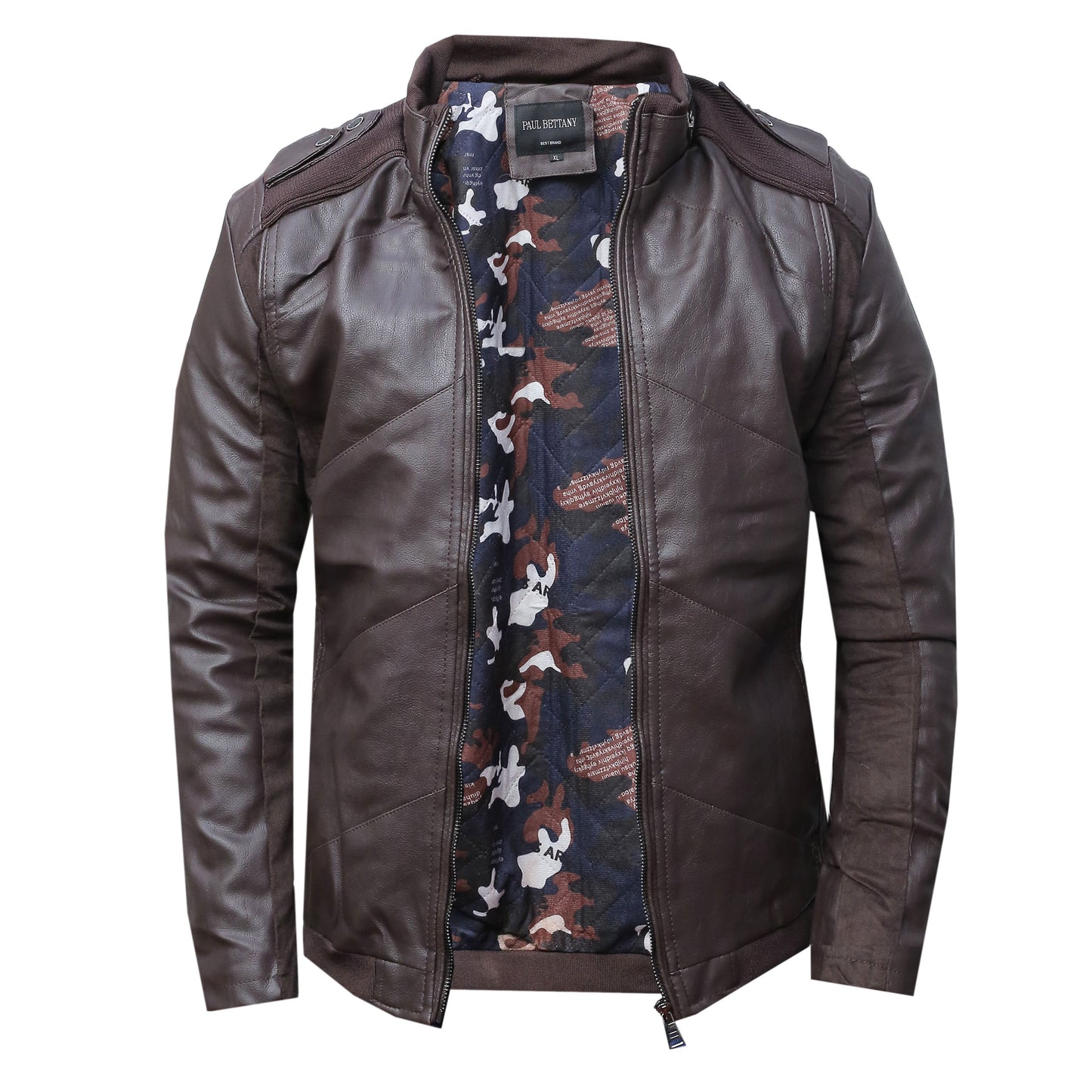 Leather Jacket For Men-Coffee Brown.