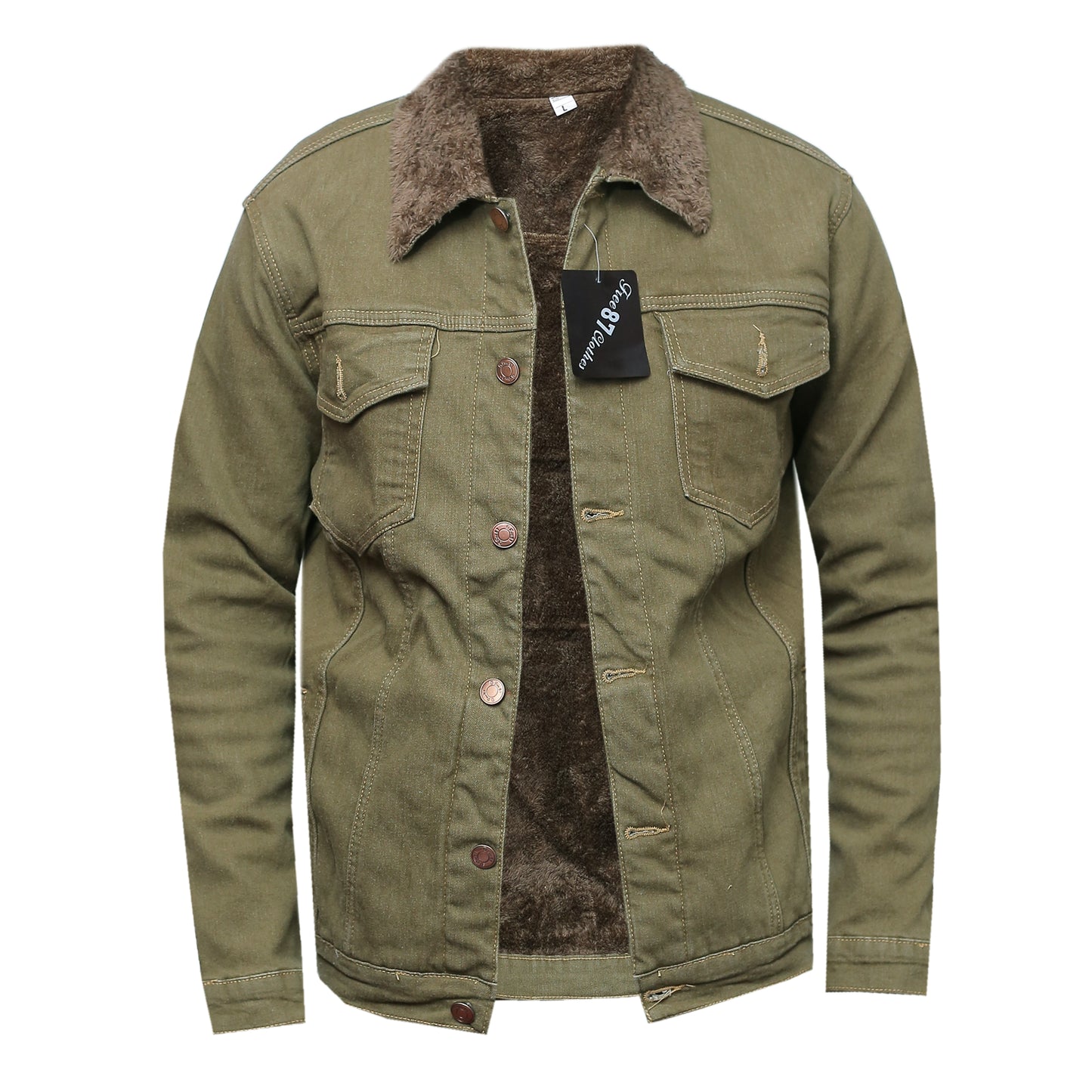 Denim Woolen Jeans - Armygreen