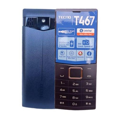 Tecno T467 – 2.4″ FM Radio 2500mAh Triple Sim – Black