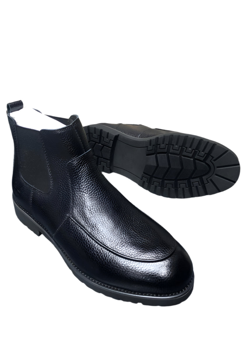 Modern Premium Leather Boot For Men-Black