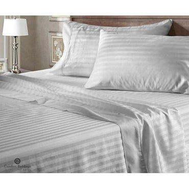 Stripped Cotton Bedsheets-Gray