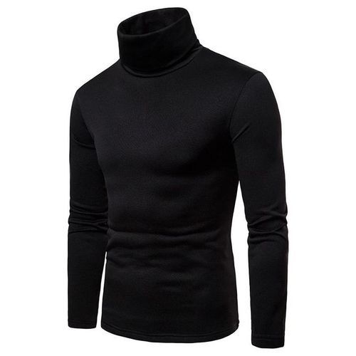 Men's Slim-Fit Pull Neck Shirt - Black