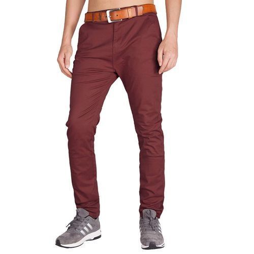 Men's Streachable Khaki Trouser-Maroon