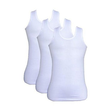 Yarrison Men's Cotton Vests 3 In 1 - White