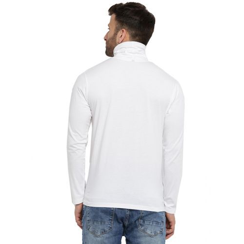 Men's Slim-Fit Pull Neck Shirt - White