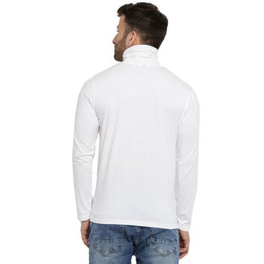 Men's Slim-Fit Pull Neck Shirt - White