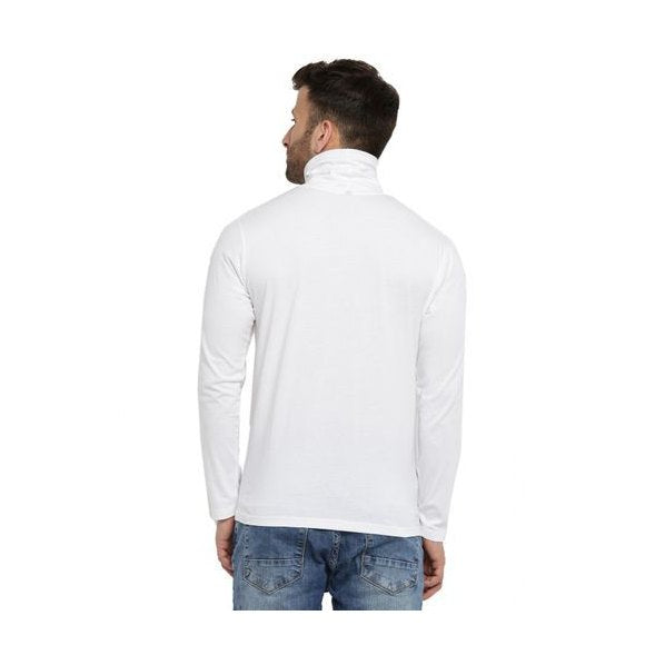 Men's Slim-Fit Pull Neck Shirt - White