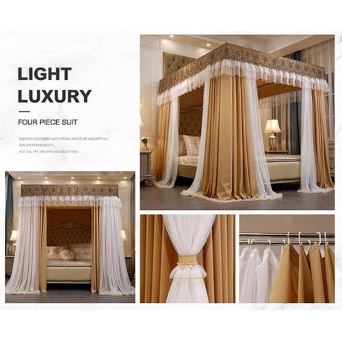 4 Stand Curtain Mosquito Net - Gold