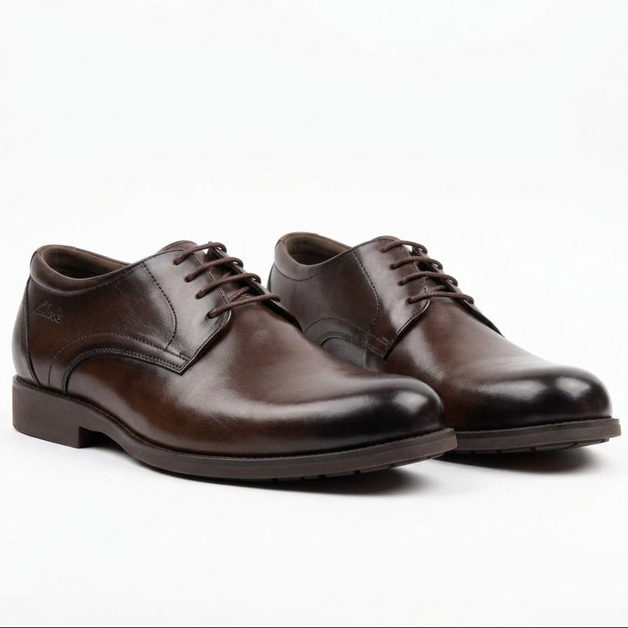Premium Quality Lace-Up Leather Shoes-Coffee Brown
