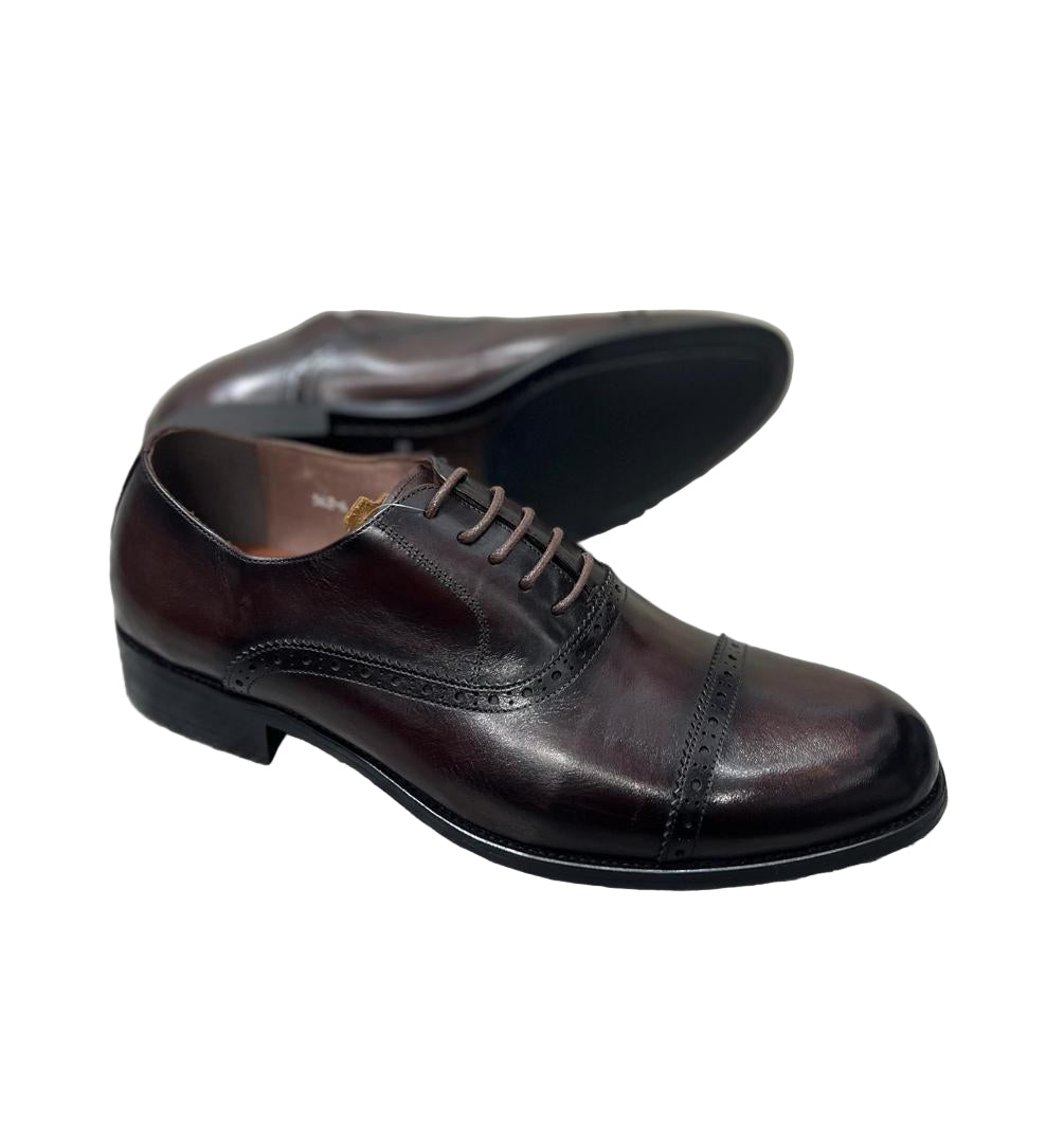 Gentle Leather Lace Shoes - Coffee Brown