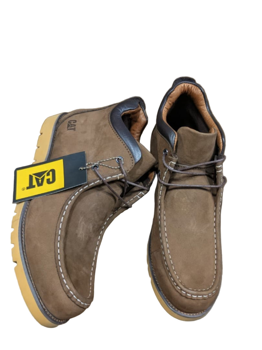 CAT Leather Casual Shoes-Brown