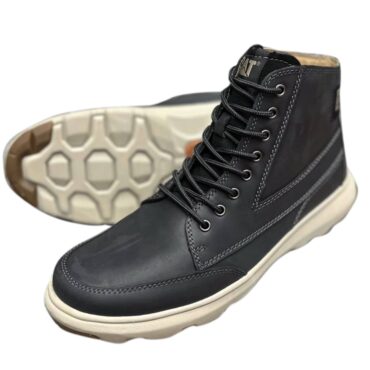 Premium Lace Up Leather Boot-Black