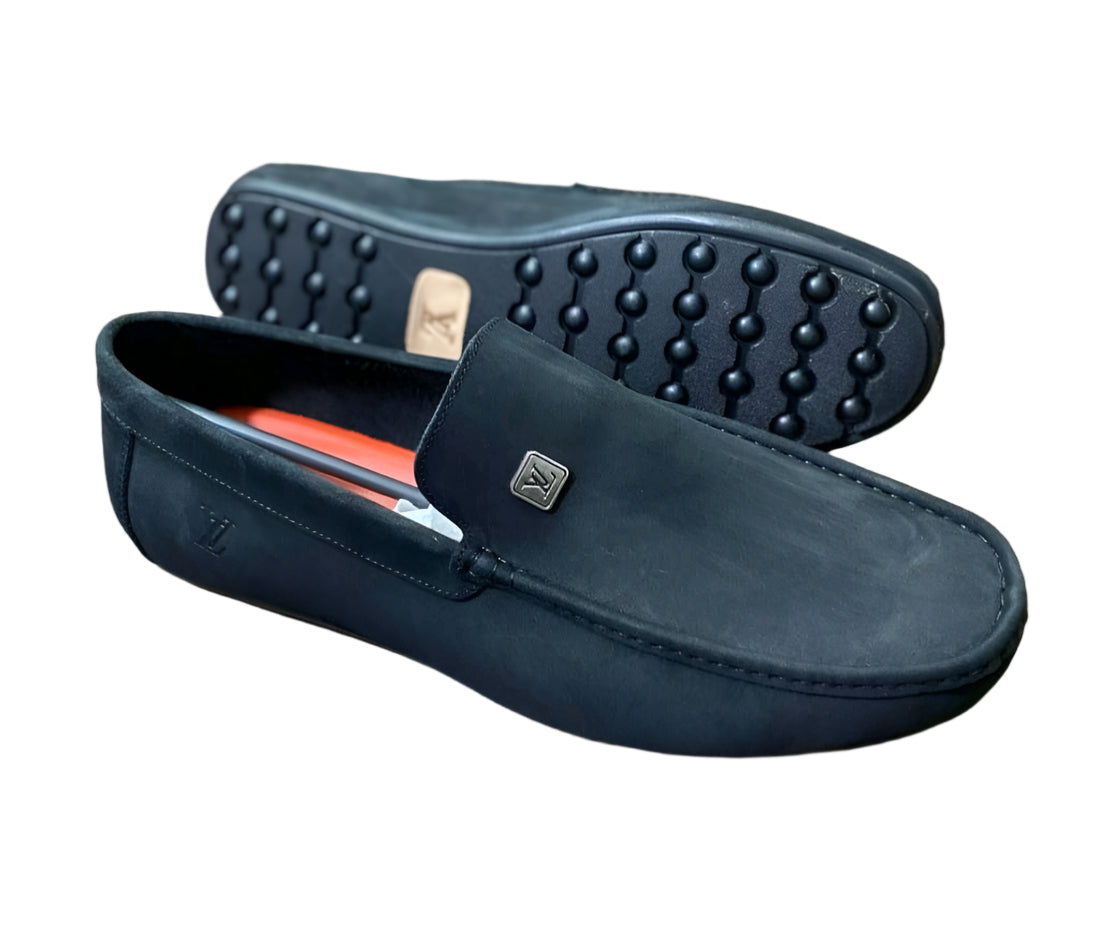 Men's Designer Leather Shoes-Navy Blue