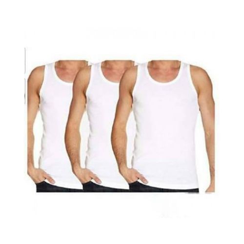 Yarrison Men's Cotton Vests 3 In 1 - White