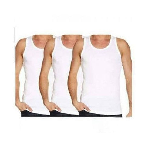 Yarrison Men's Cotton Vests 3 In 1 - White