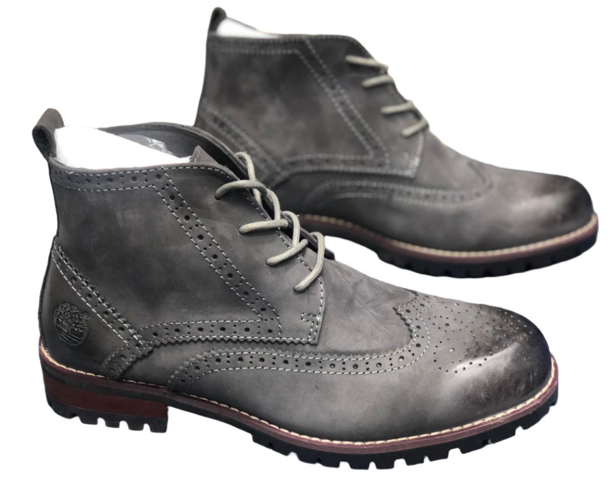 Men's Pure Leather Timberland Boots-Gray