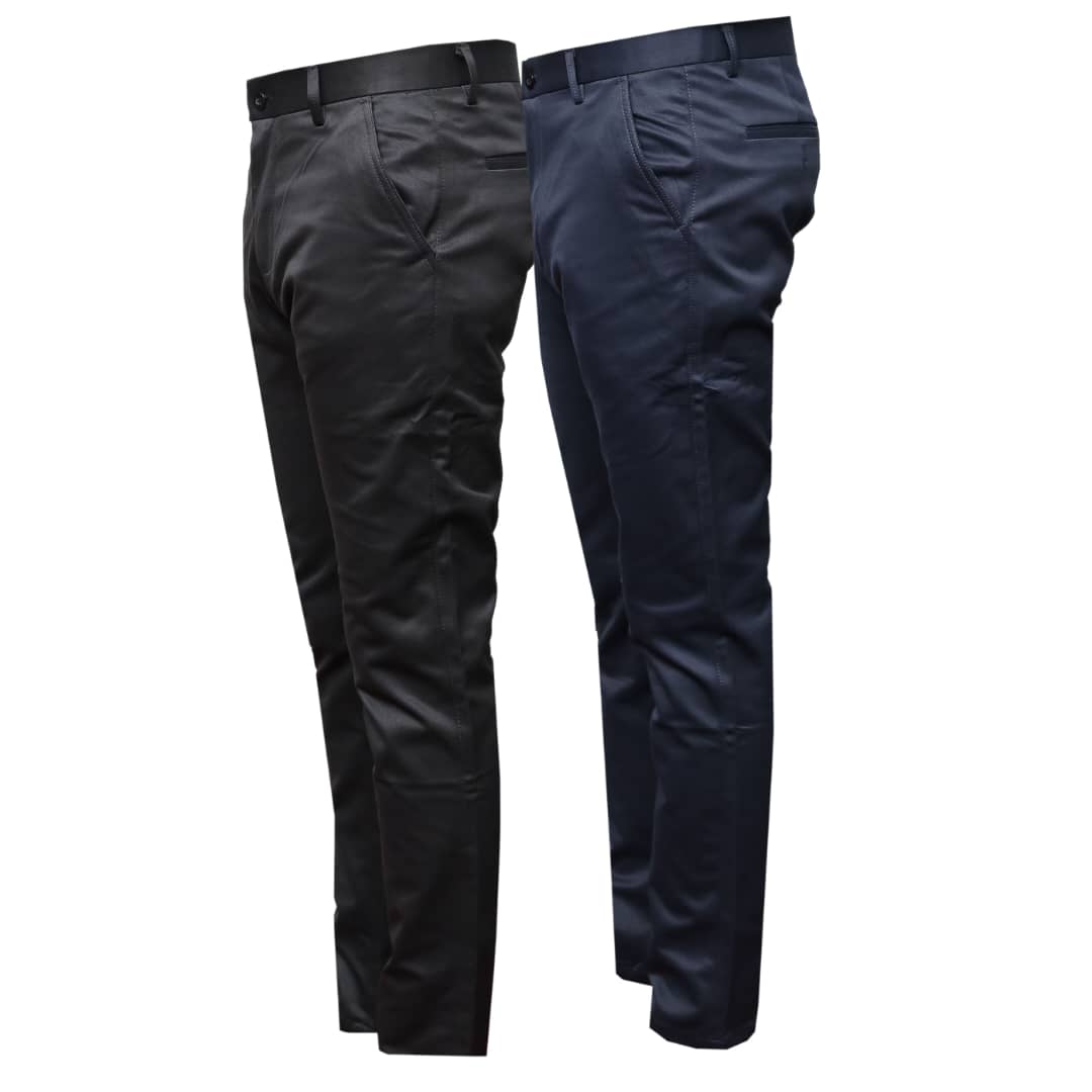 Men's Stretchable Khaki Trousers-Navy, Grey