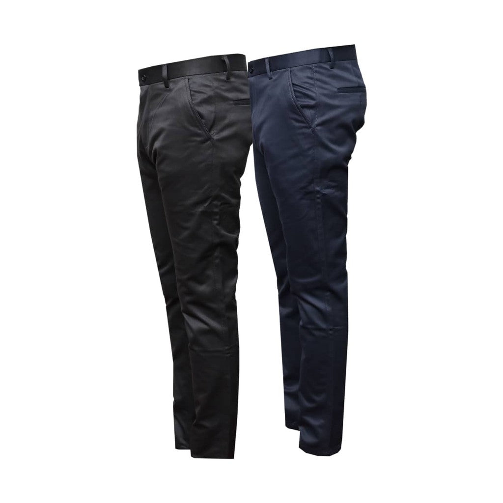 Men's Stretchable Khaki Trousers-Navy, Grey