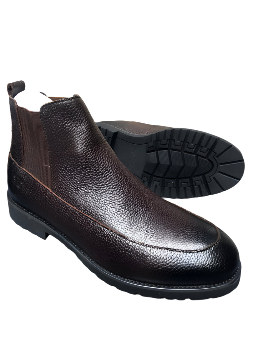 Modern Classic Leather Boot-Coffee Brown