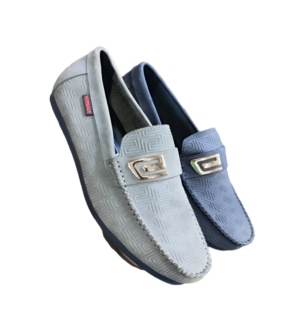 Men's Designer Leather Shoes-Navy Blue