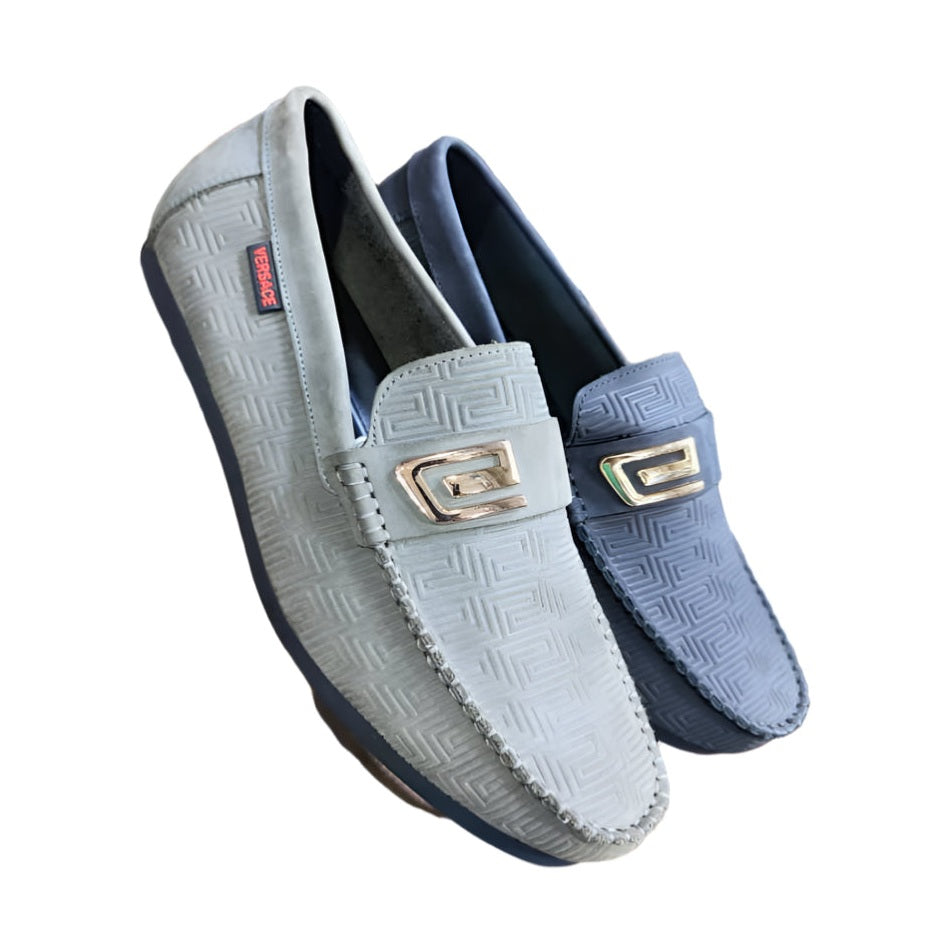 Men's Designer Leather Shoes-Navy Blue