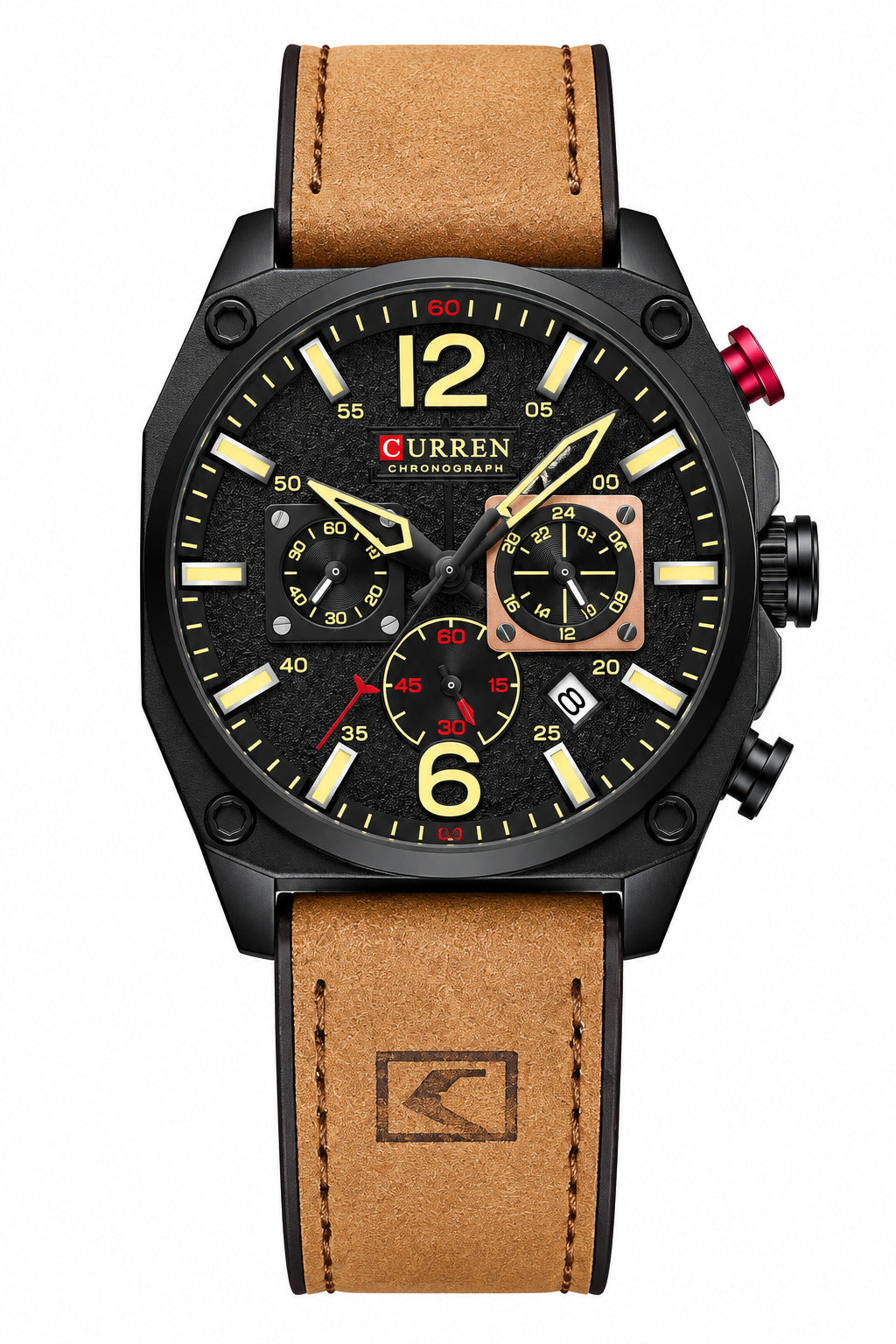 Premium Quality Leather Strap Curren Mden's Watch