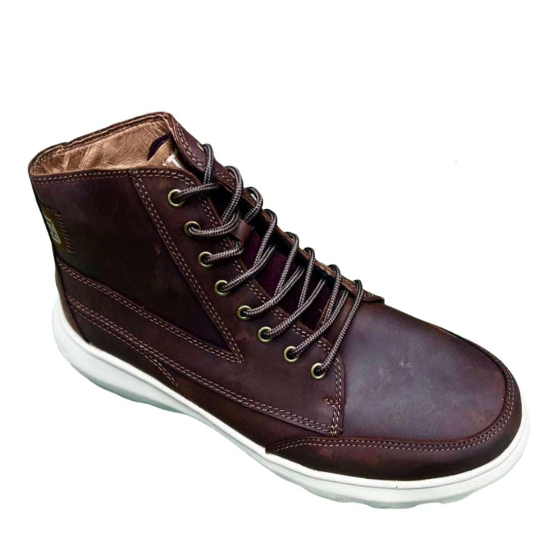 Lace Up Casual Boot-Coffee Brown