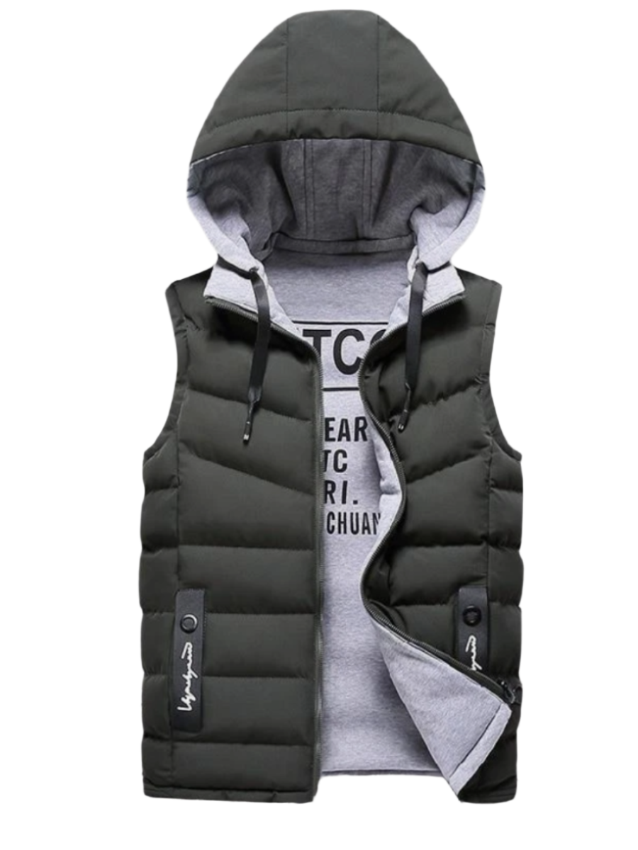 Armless Unisex Jacket-Army Green