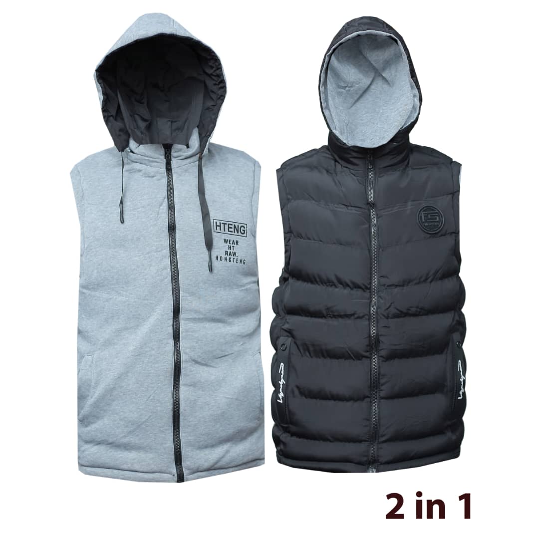 Armless Puffer Jacket-Black