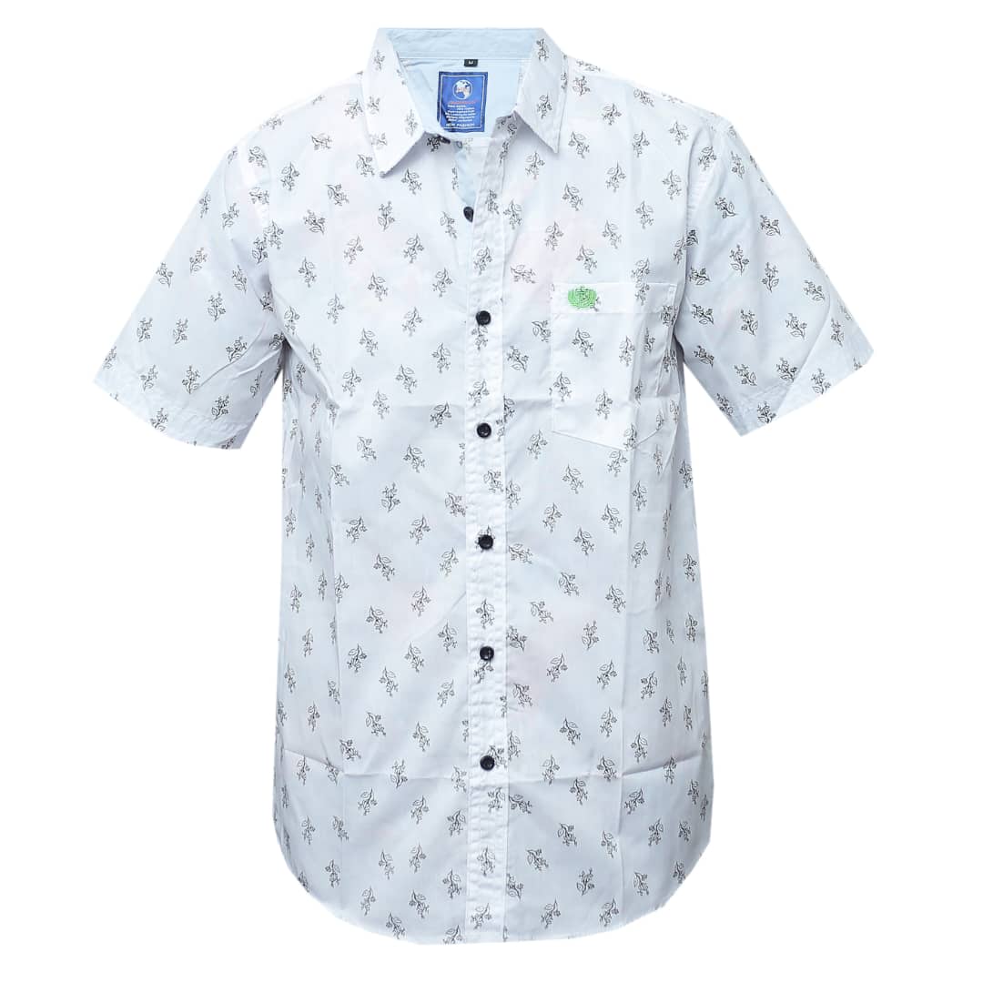 Men's Floral Shirt-White