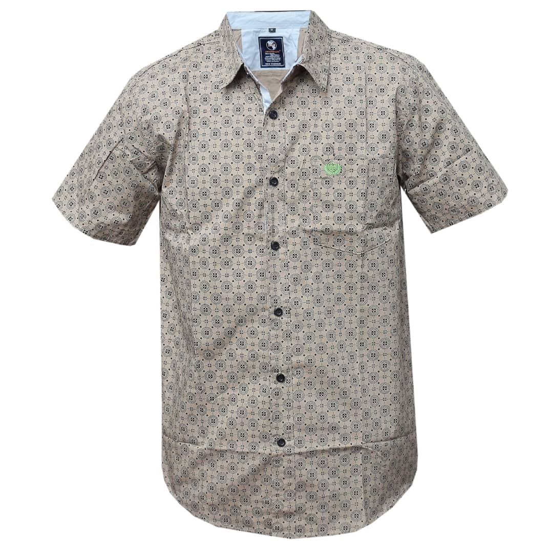 Men's Floral Shirt-Beige