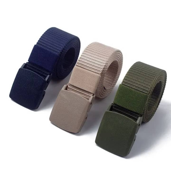 Pack of 3 Tactical Belts-Navy, Khaki & Green