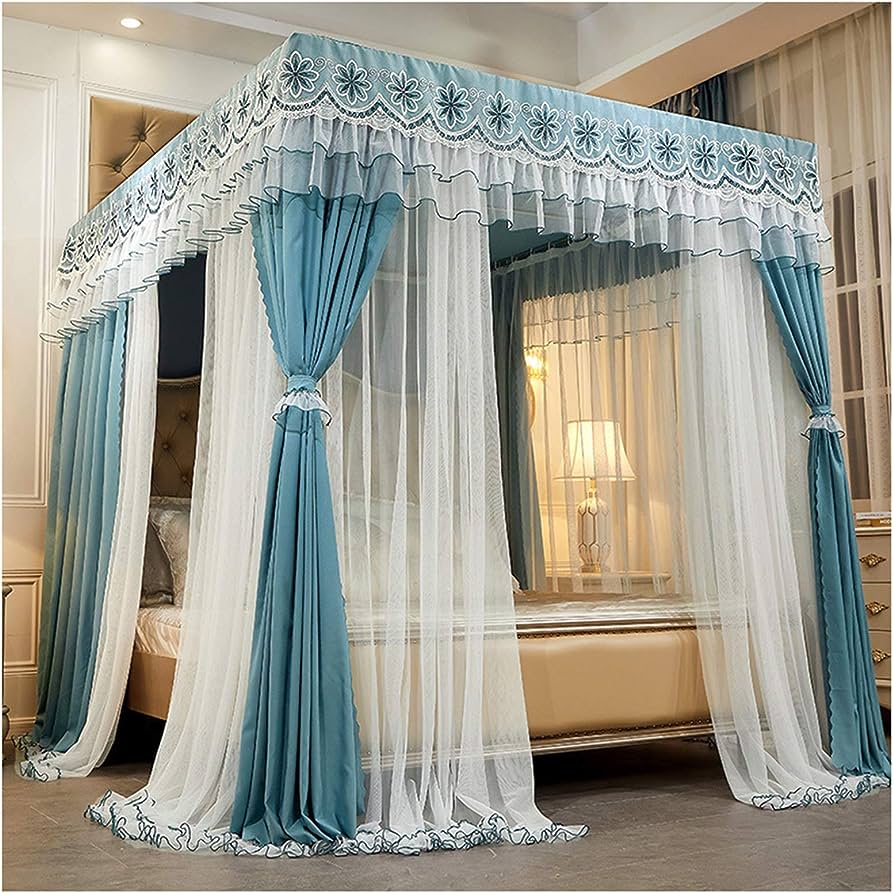 Elegant 4-Stand Curtain Net for Mosquito Protection-Green