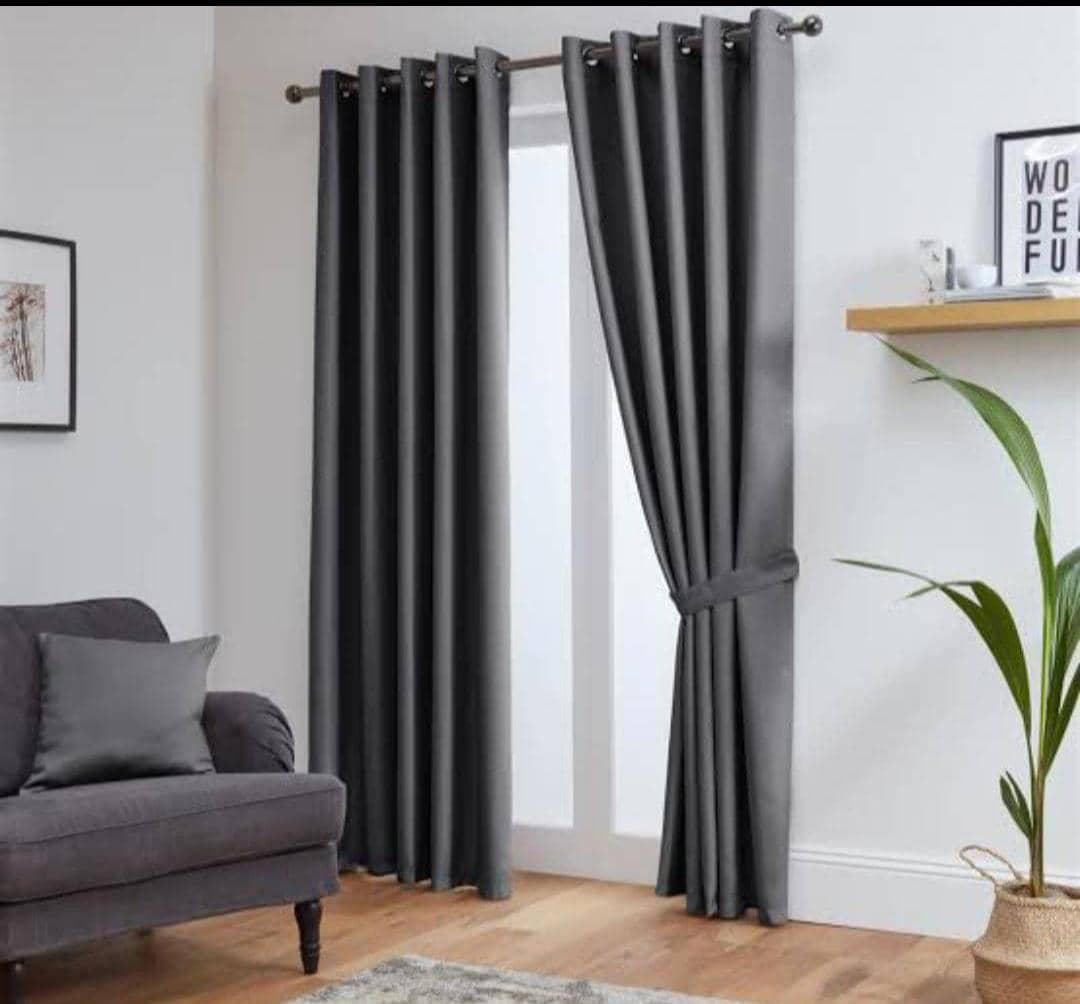 2 Piece Quality Curtains-Grey