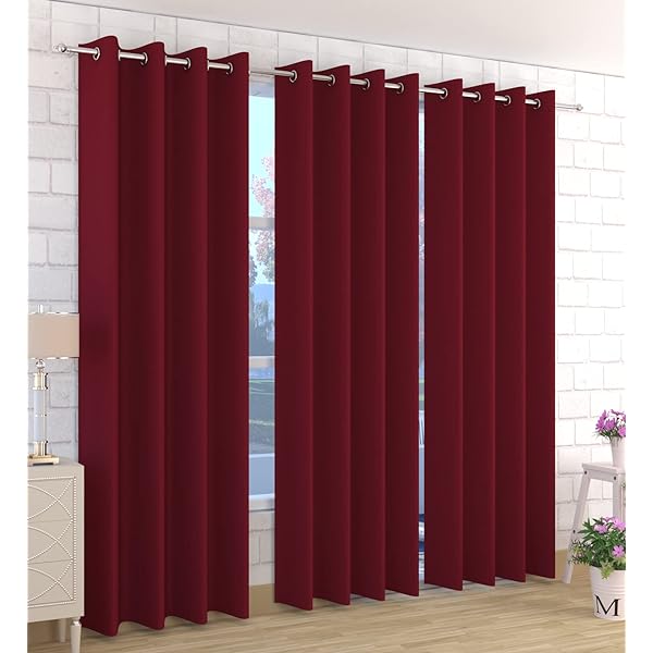 2 Piece Quality Curtains-Maroon