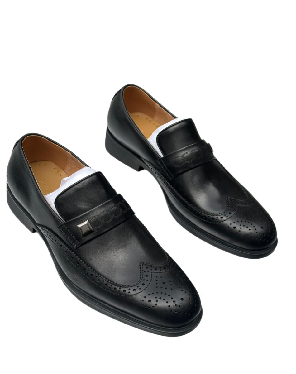 Modern New Leather Shoes For Men-Black