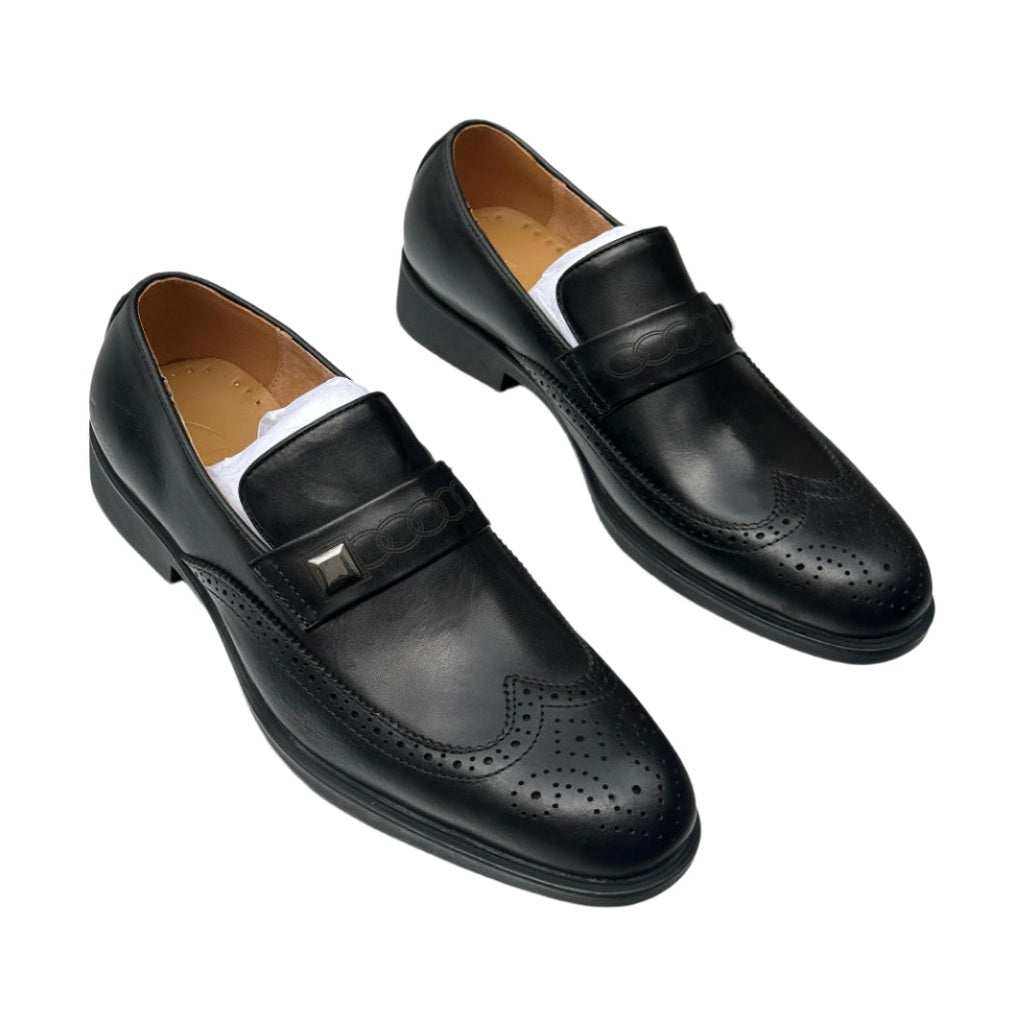 Modern New Leather Shoes For Men-Black
