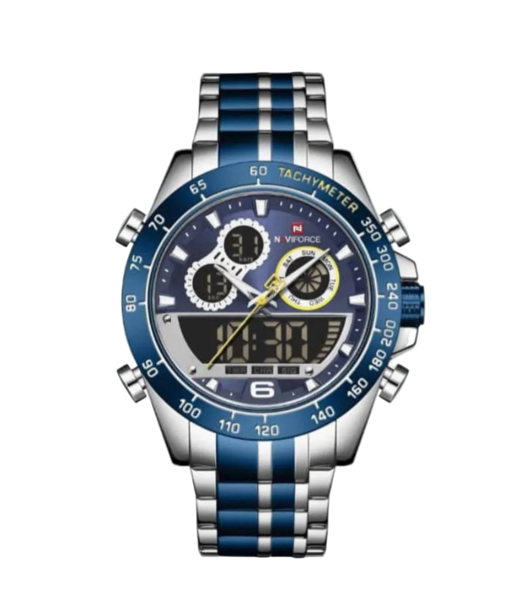 Modern Designer Naviforce Watch For Men - Blue