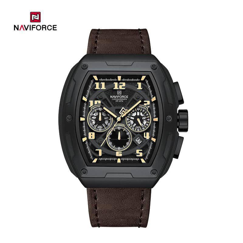 Men's Classic Naviforce Watch- Brown