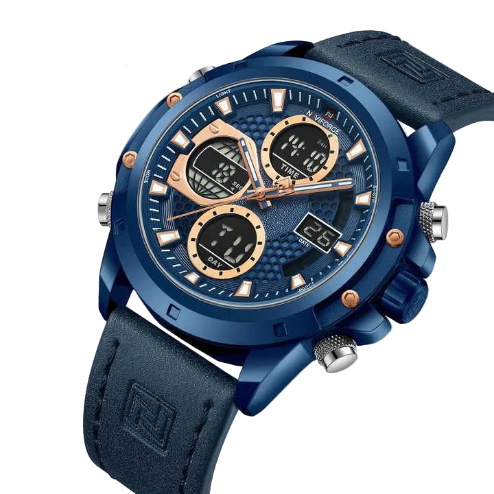 Men's Designer Naviforce Watch-Blue