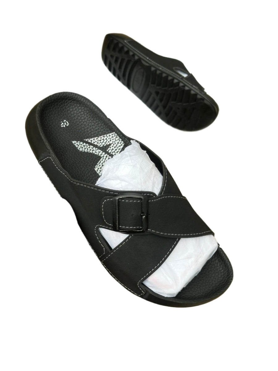 Quality Designer Open Shoes-Black