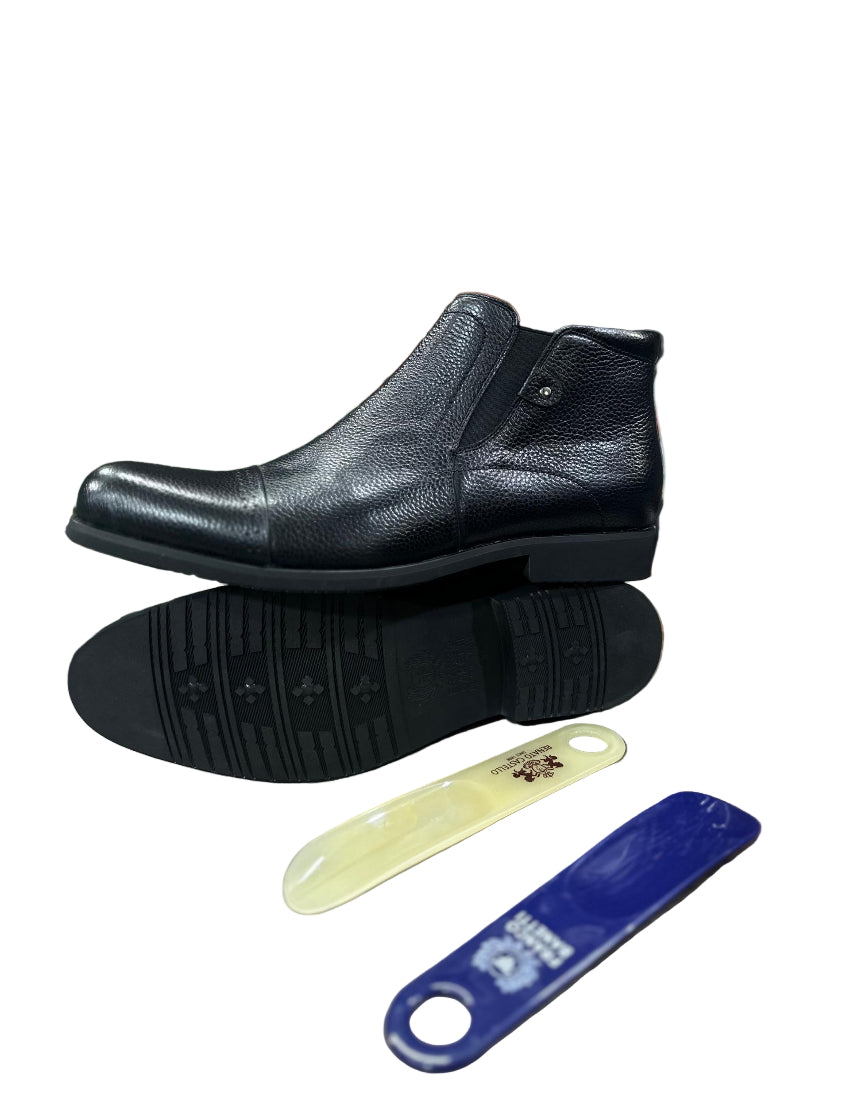 Men's Leather Boot-Black
