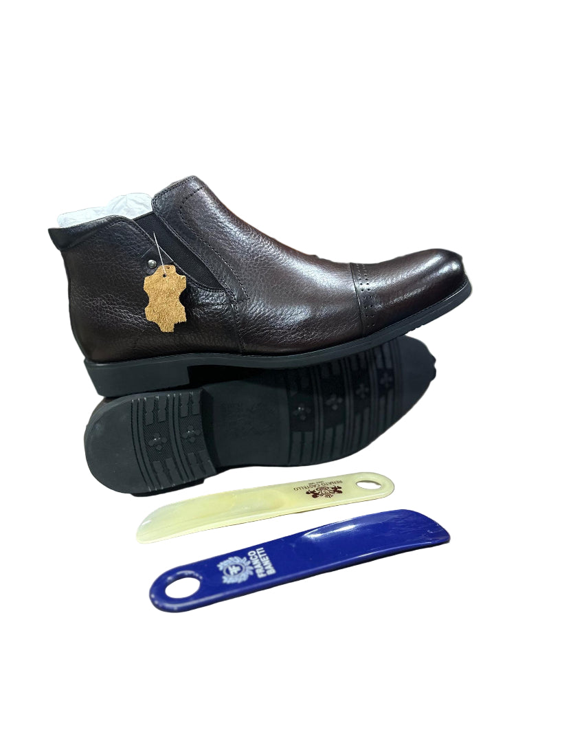 Men's Leather Boot-Black