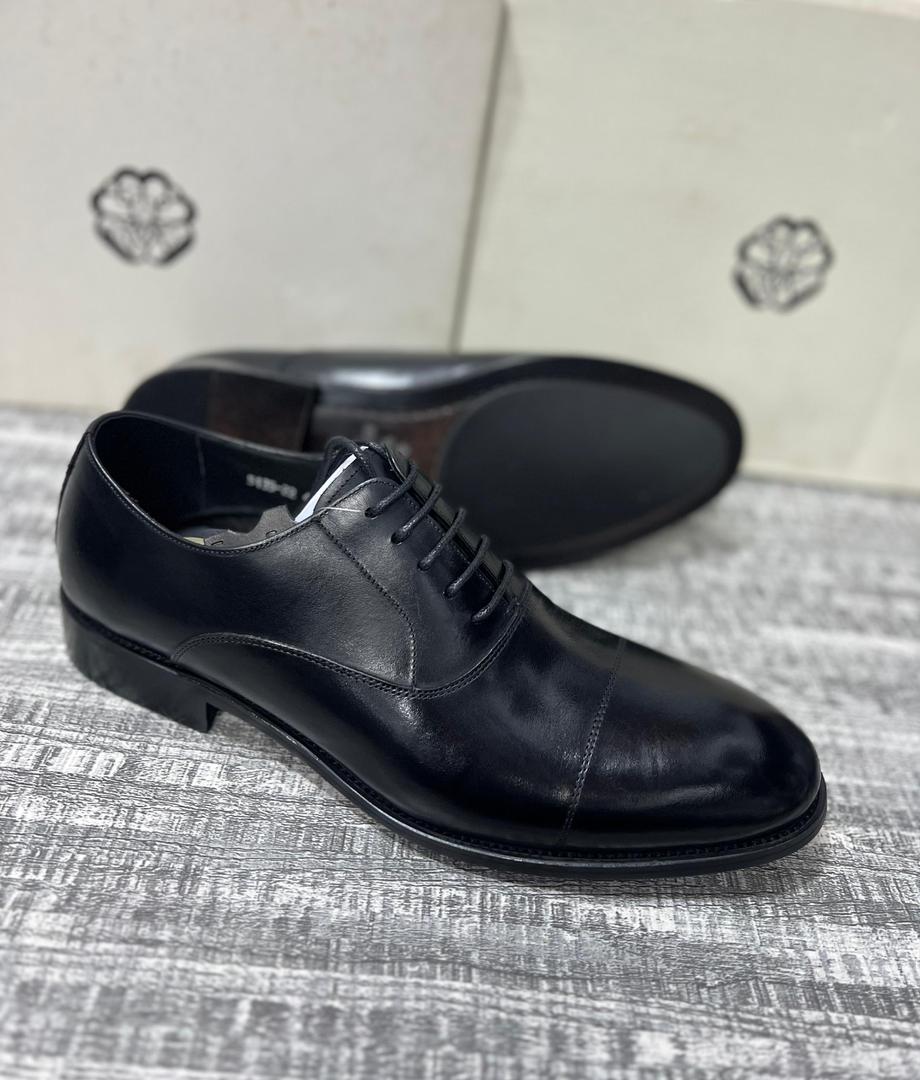 Quality Gentle Lace Up Leather Shoes-Black.