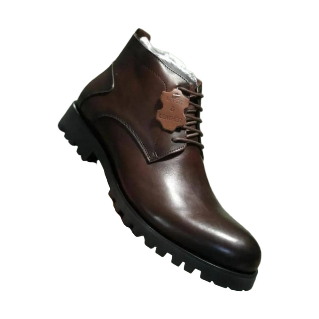 Laceup Leather Boot - Brown
