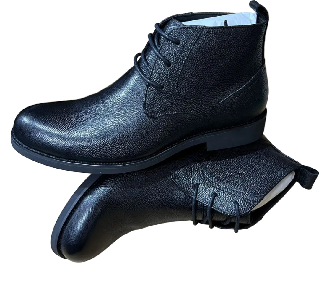 Gentle Leather Boot With Laces - Black