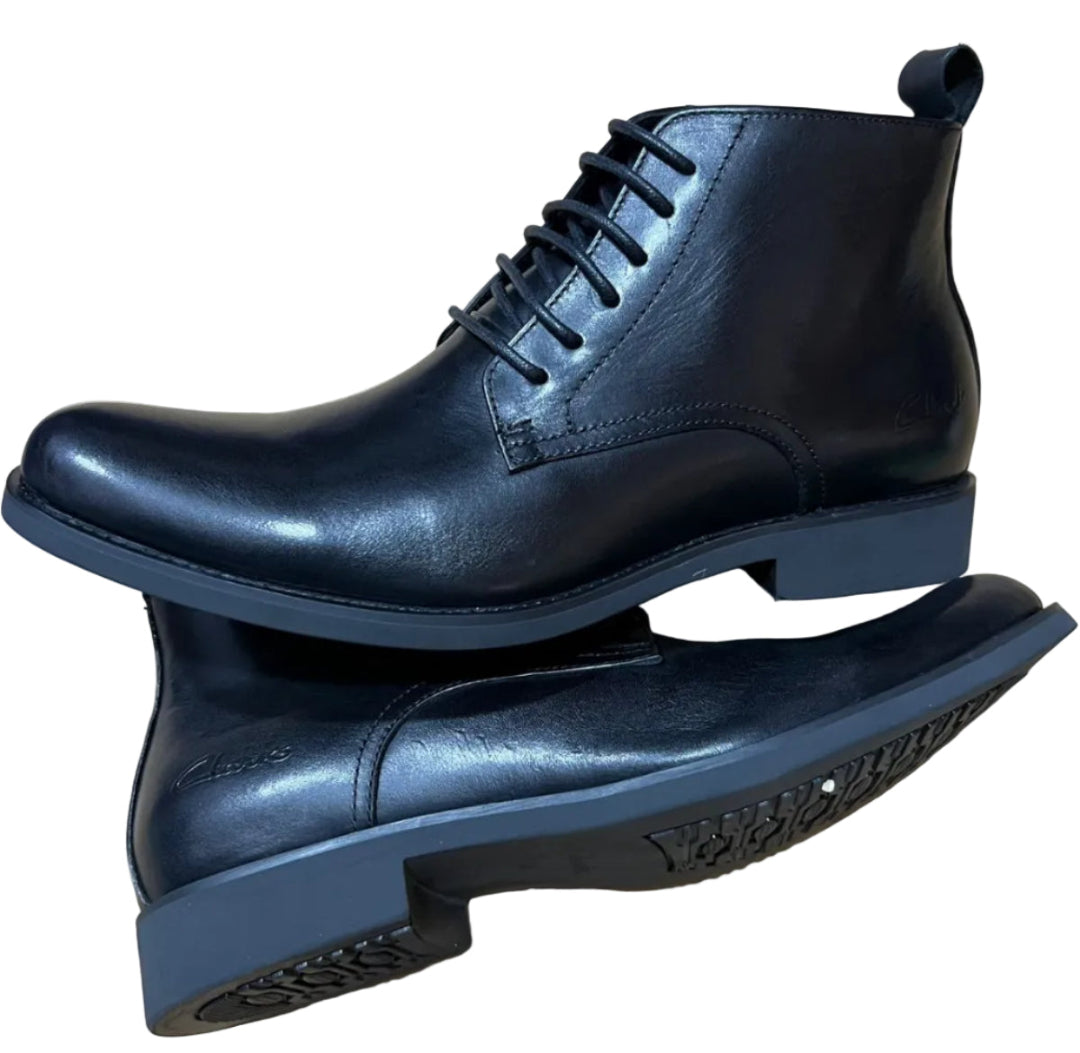Lace Leather Boot - Black