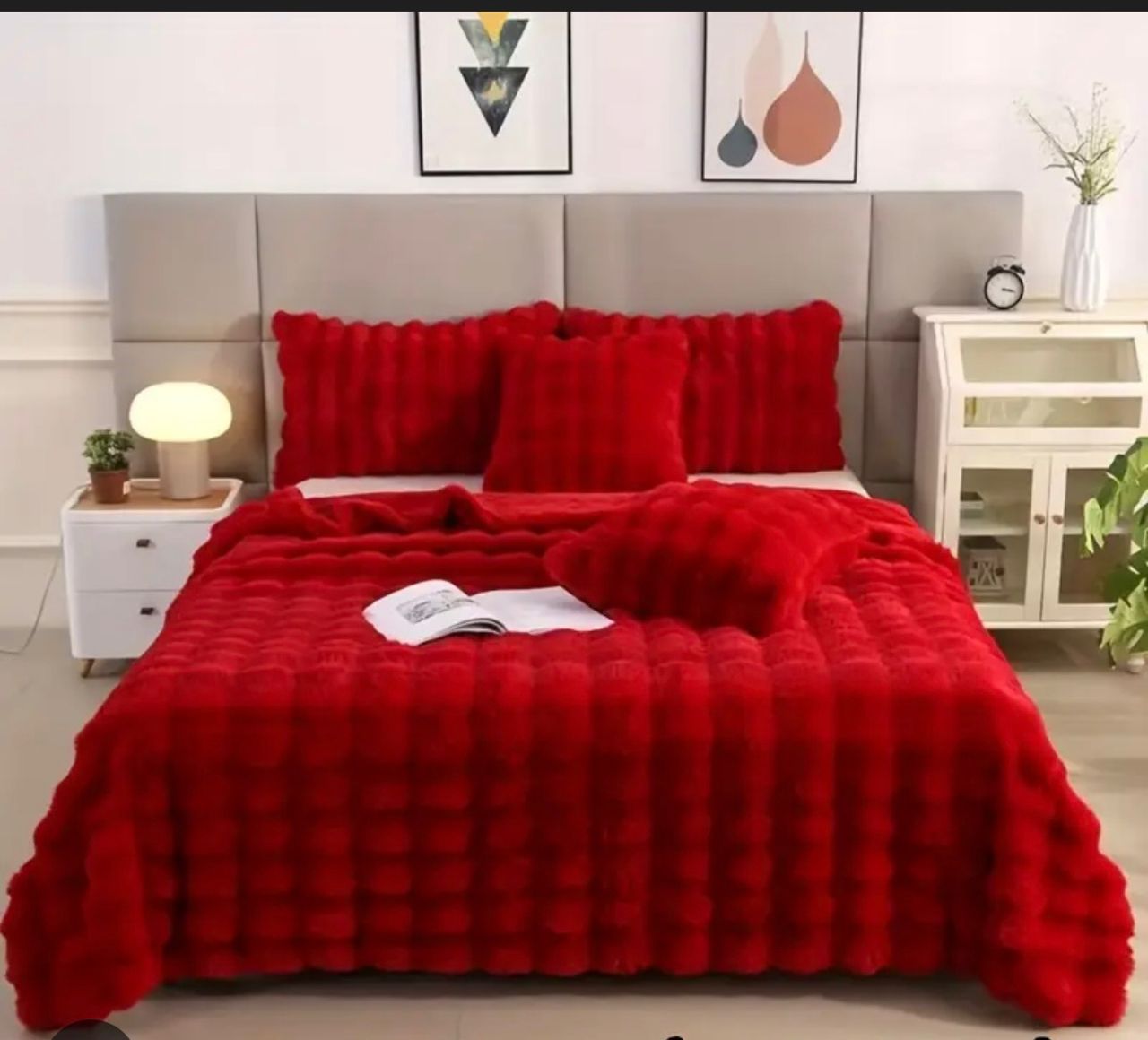 4 Pieces Rabbit Duvet - Red
