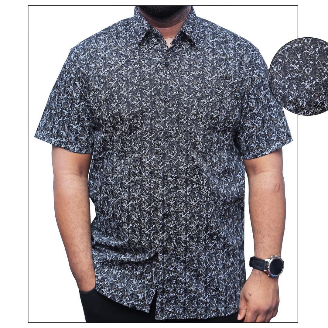 Luciano Cotton Black Pattern Shirt